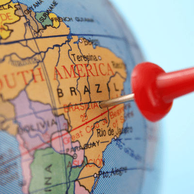 une carte du monde montrant le brésil